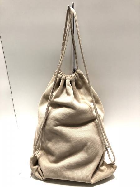 シャネル CHANEL リュックサック スポーツライン コットン ベージュ×黒 ナップサック バッグ