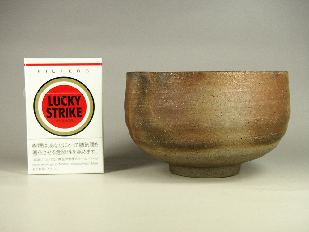 藤原建 備前緋襷茶盌 共箱 栞 備前焼 茶碗 備前茶碗 茶道具茶器