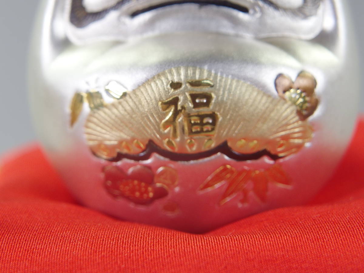 純正直営 《玉》*765 純銀 武比古作 達磨 紙箱 ガラスケース シルバー