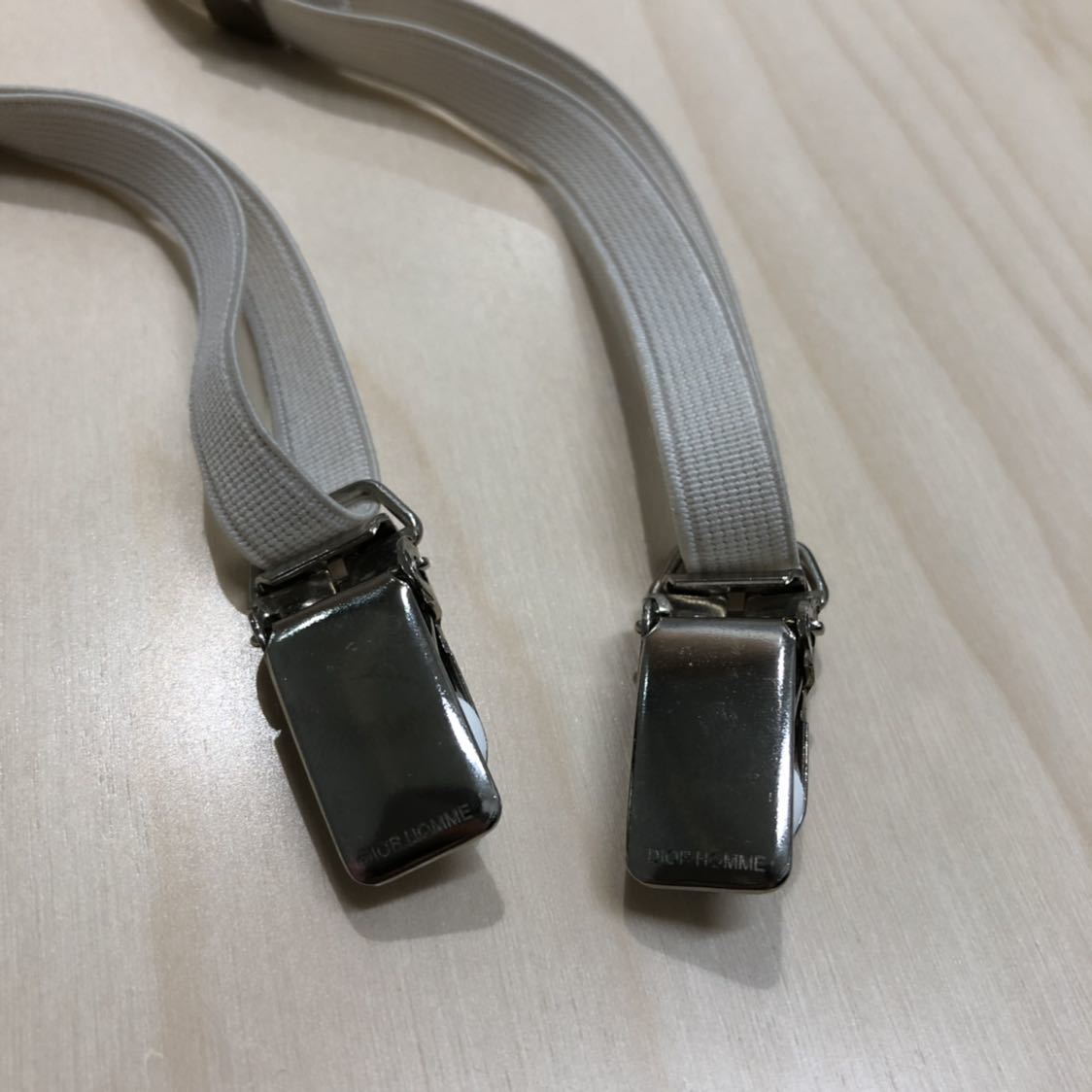 美品 未使用 ディオールオム ホワイトサスペンダー エディスリマン 半額) Dior homme レザー サスペンダー ホワイト 白 エディスリマン