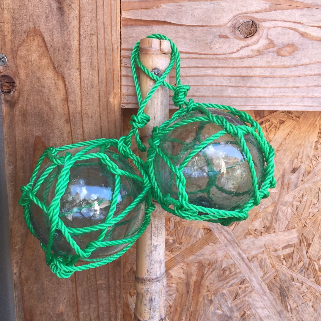 浮き玉 ミニサイズ 2個セット 海 インテリア ガラス玉 吹き硝子