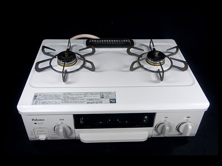 美品 `17年 LPガスコンロ パロマ IC-N36H-R