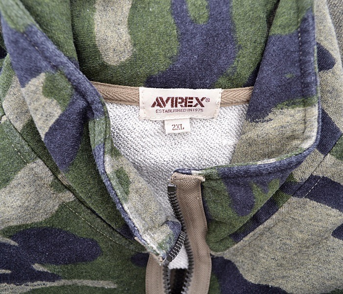 C51 ★良品 AVIREX アヴィレックス 迷彩柄 スウェット ブルゾン サイズ2XL
