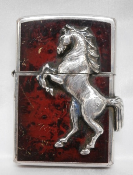 Zippo Winning Horse Metal Gold Whinny Deep Winnie Crown Grand Red