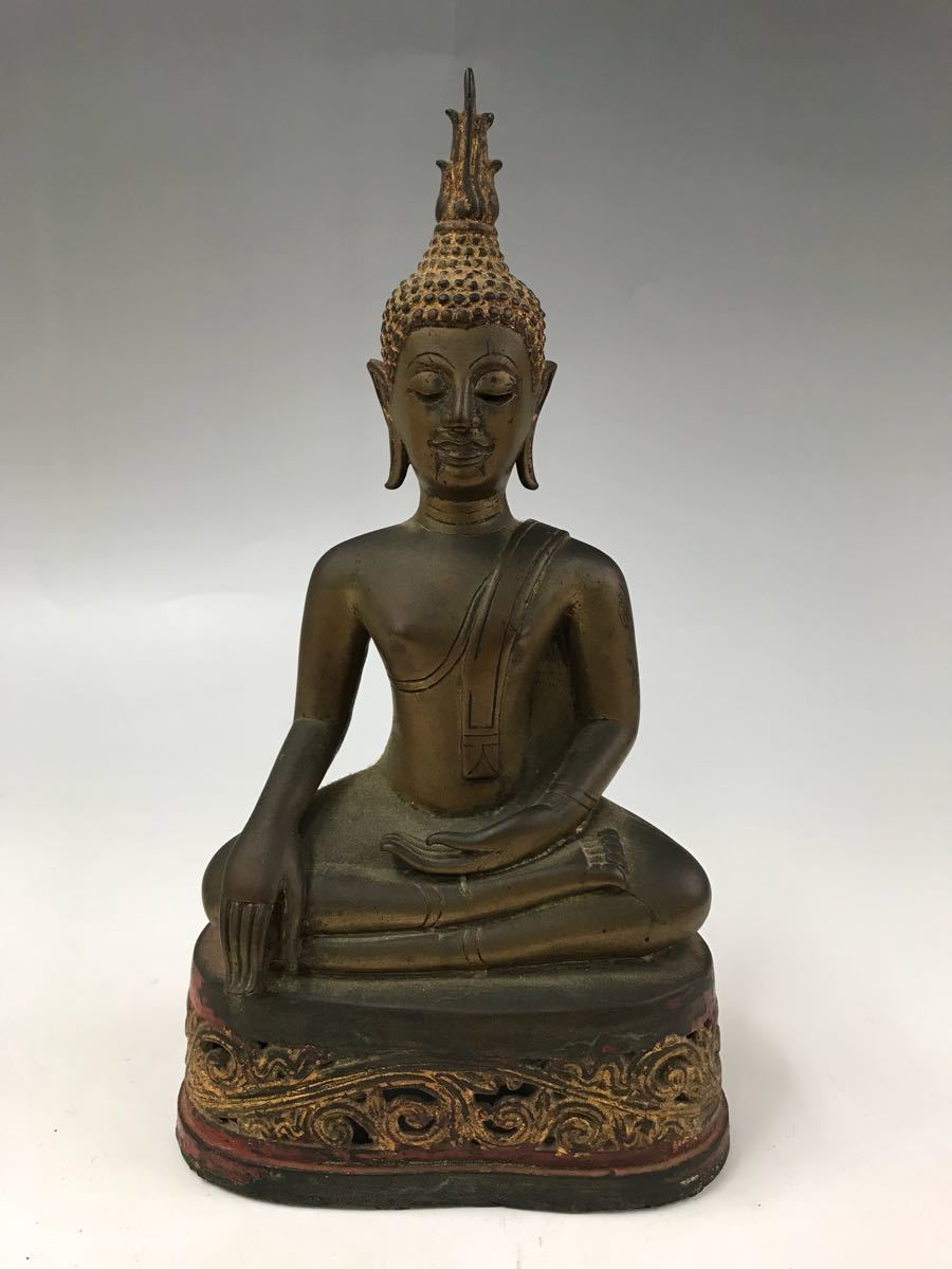 時代 銅製鍍金 仏像 タイ仏 カンボジア仏 東南アジア仏像 重さ861g 高22cm 幅11cm 仏教(仏像)｜売買されたオークション情報 ...