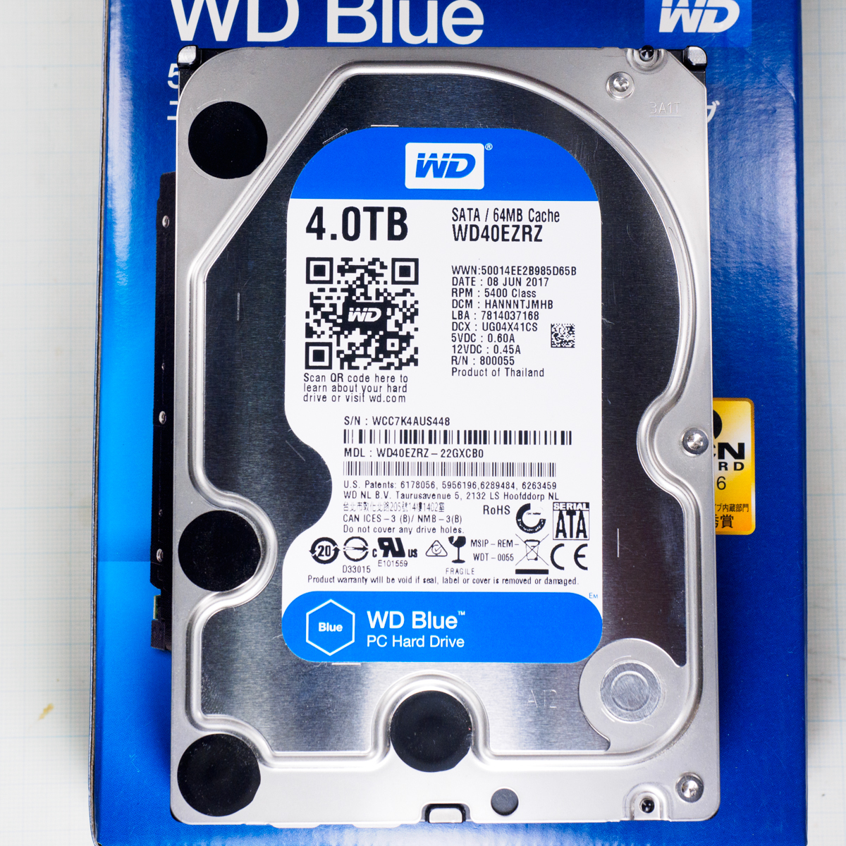 RMA保証 2020年5月19日 WESTERN DIGITAL BLUE WD40EZRZ-RT2 4.0TB 4TB 4000GB 3.5 ...