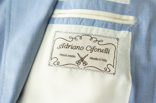 Cifonelli Adriano Cifonelli イタリア製 j5897イタリア製*チフォネリ/Adriano Cifonelli*総シルク/3Bテーラード