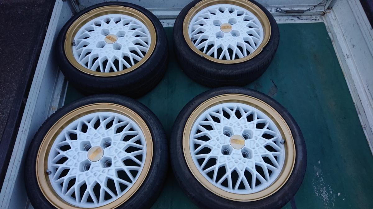 当時物 旧車 BBS RS036 15インチ7J+25 4H-114.3 4本セット 15インチ +25 BBS 7J＋25 希少！BBS 付き