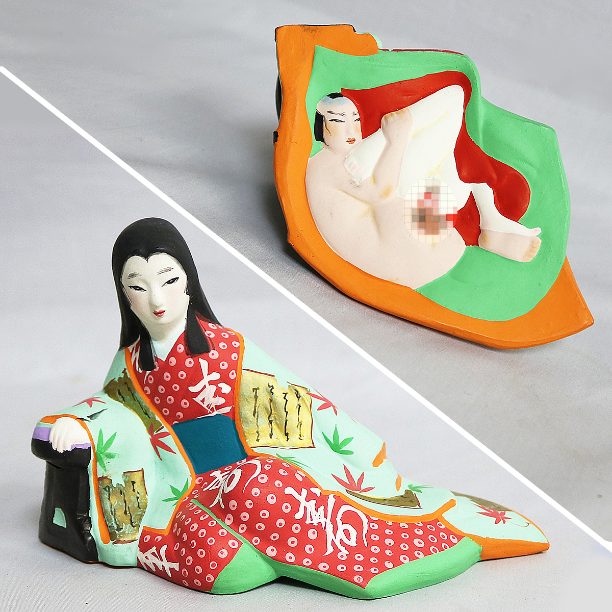 春画 春画人形 枕絵 土人形 裏絵艶人形 日本人形 裏隠し 立体