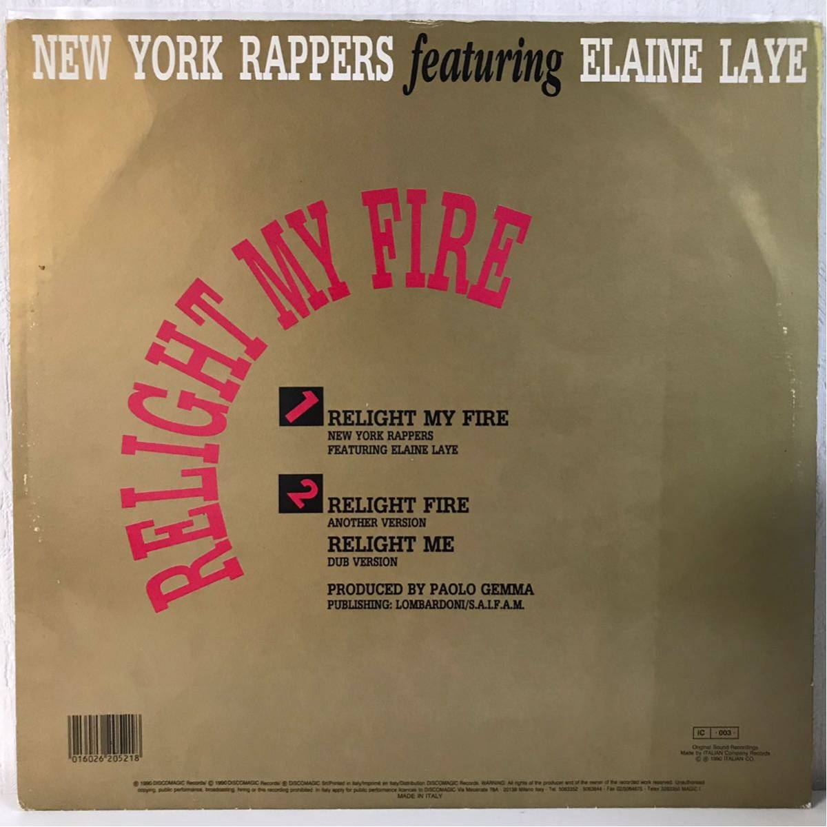 【12inch】NEW YORK RAPPERS - RELIGHT MY FIRE_2