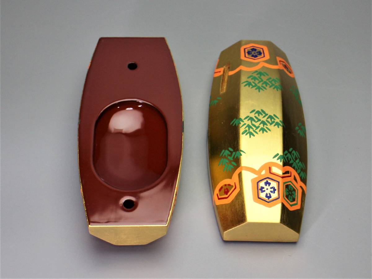 好日）うぶだし 京都有職 六代 島津豊泉 本金箔 振々香合 茶道具 保証