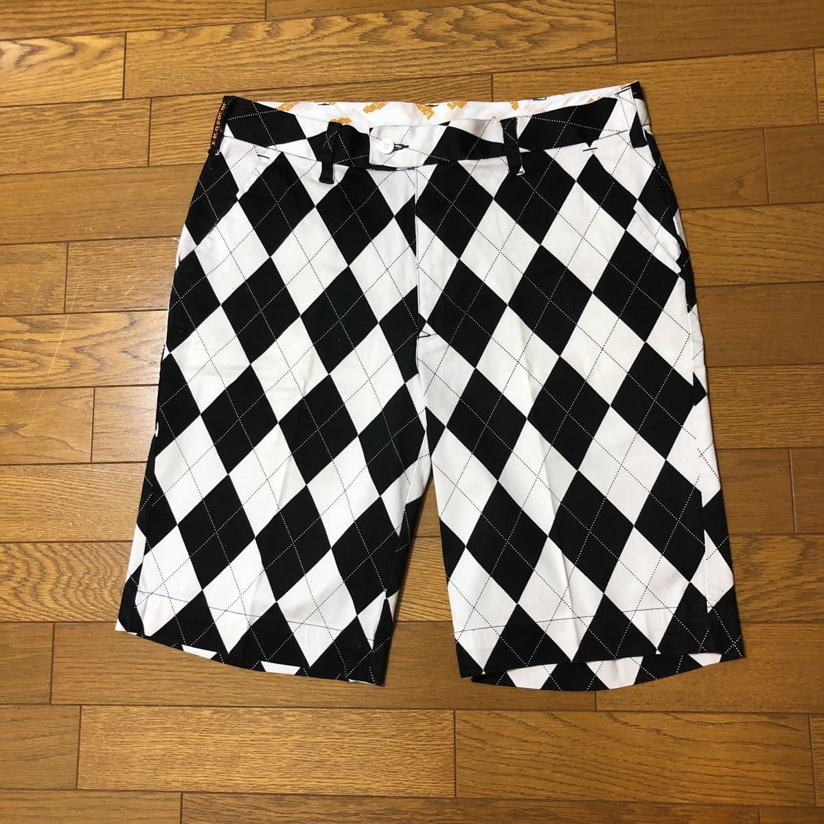 ラウドマウス LOUD MOUTH ハーフパンツ 白×黒 アーガイル柄 定番柄 サイズ34