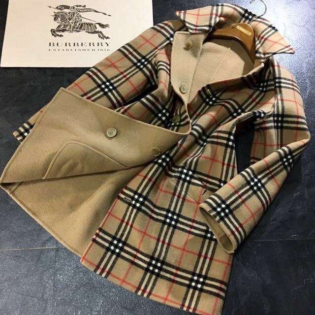 極上BURBERRY定価10万超【人気のリバーシブル】お洒落な総柄ノバ
