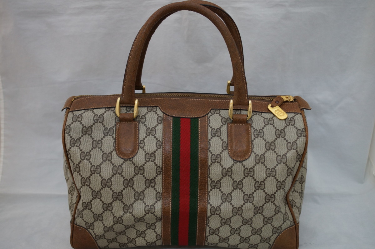 1円~】 GUCCI グッチ GG キャンバス ハンドバッグ ボストン オールド 