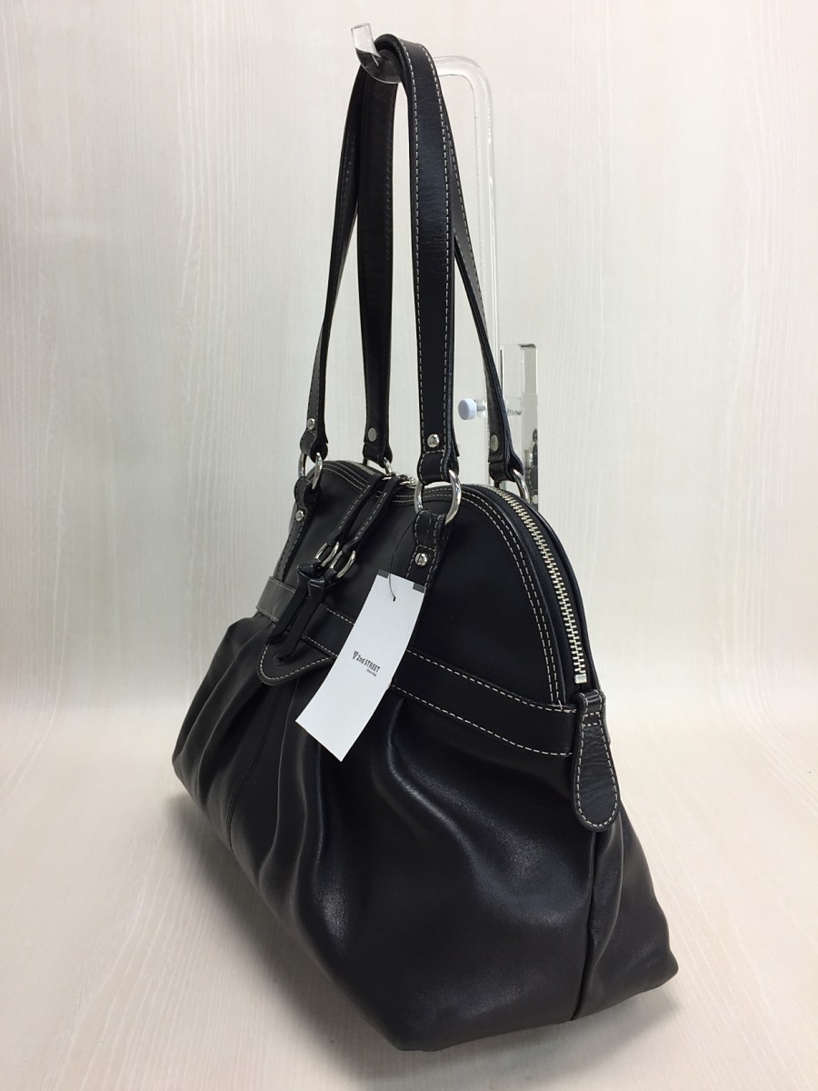 ソメスサドル　ラウンドバッグ　レザーバッグ　ブラック SOMES SADDLE◇ハンドバッグ/レザー/BLK/ラウンドバッグ SOMES