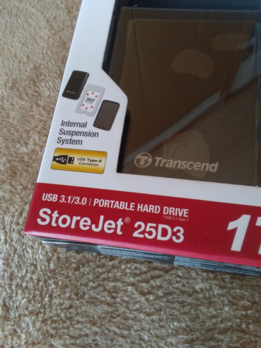 Y022 Transcend 1tb HDD 新品未開封 TS1TSJ25D3 