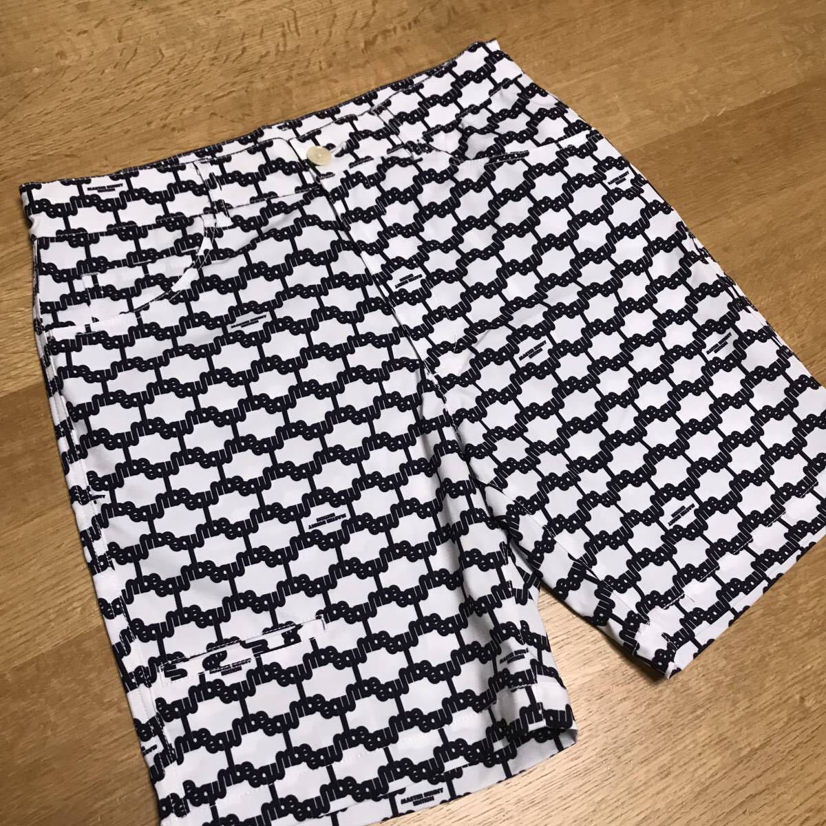 美品 パーリーゲイツ MASTER BUNNY EDITION/2WAY総柄ショートパンツ ホワイト 4