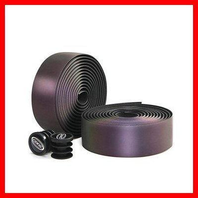 自転車ハンドルバーテープ ロードバイク ファッション スーパースティッキー 反射カーボン素材 エンドキャップ付き 2個セット_1