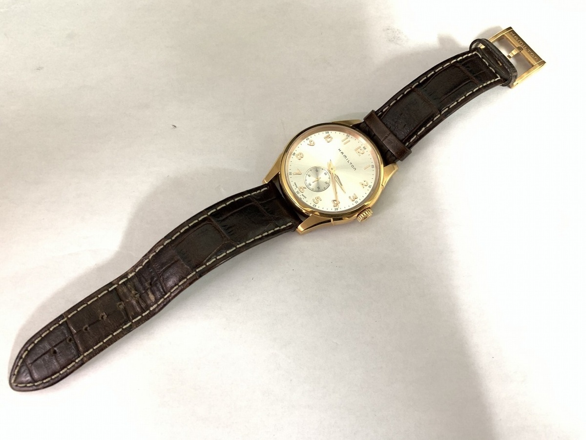 ♪【HAMILTON ハミルトン H384410ジャズマスター腕時計メンズクオーツ電池式 化粧箱付き】OK6195