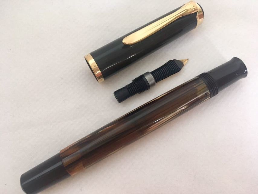 オンライン卸売価格 PELIKANペリカン 万年筆 400（#500）茶縞 ペン先F