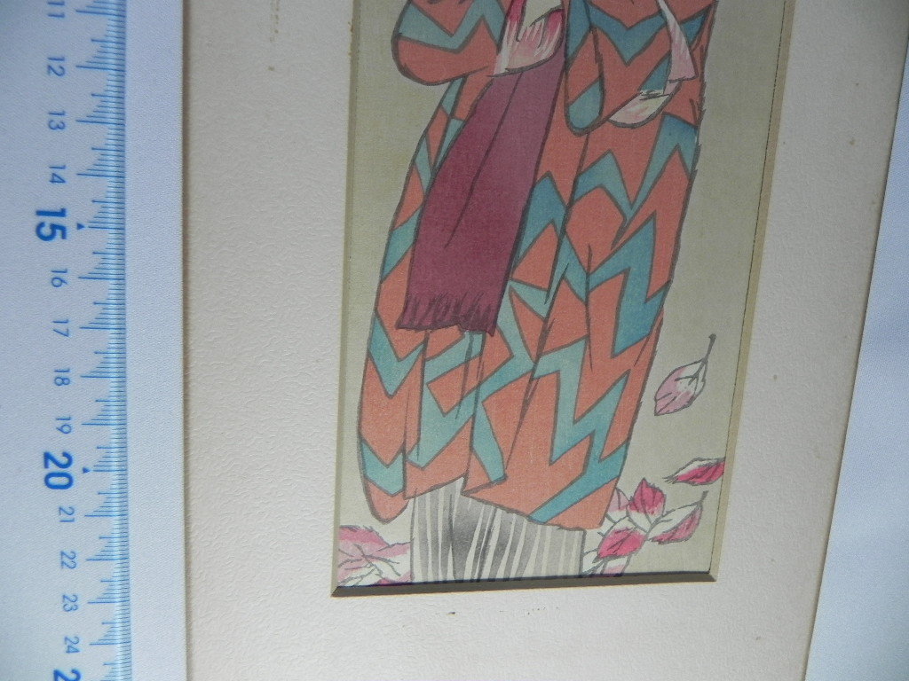 竹久夢二木版画加藤版画研究所発行美人画唐船屋葉書版画浮世絵版画