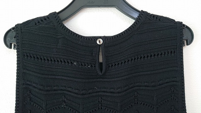 【在庫処分セール】 タグ付き・新品☆M‘SGRACY　エムズグレイシー　異素材ノースリーブワンピース　ブラック　38　〇A206