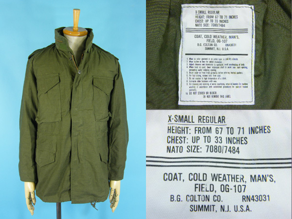 デッド 80's 民間 M-65 フィールドジャケット B.G.COLTON社製 size XS