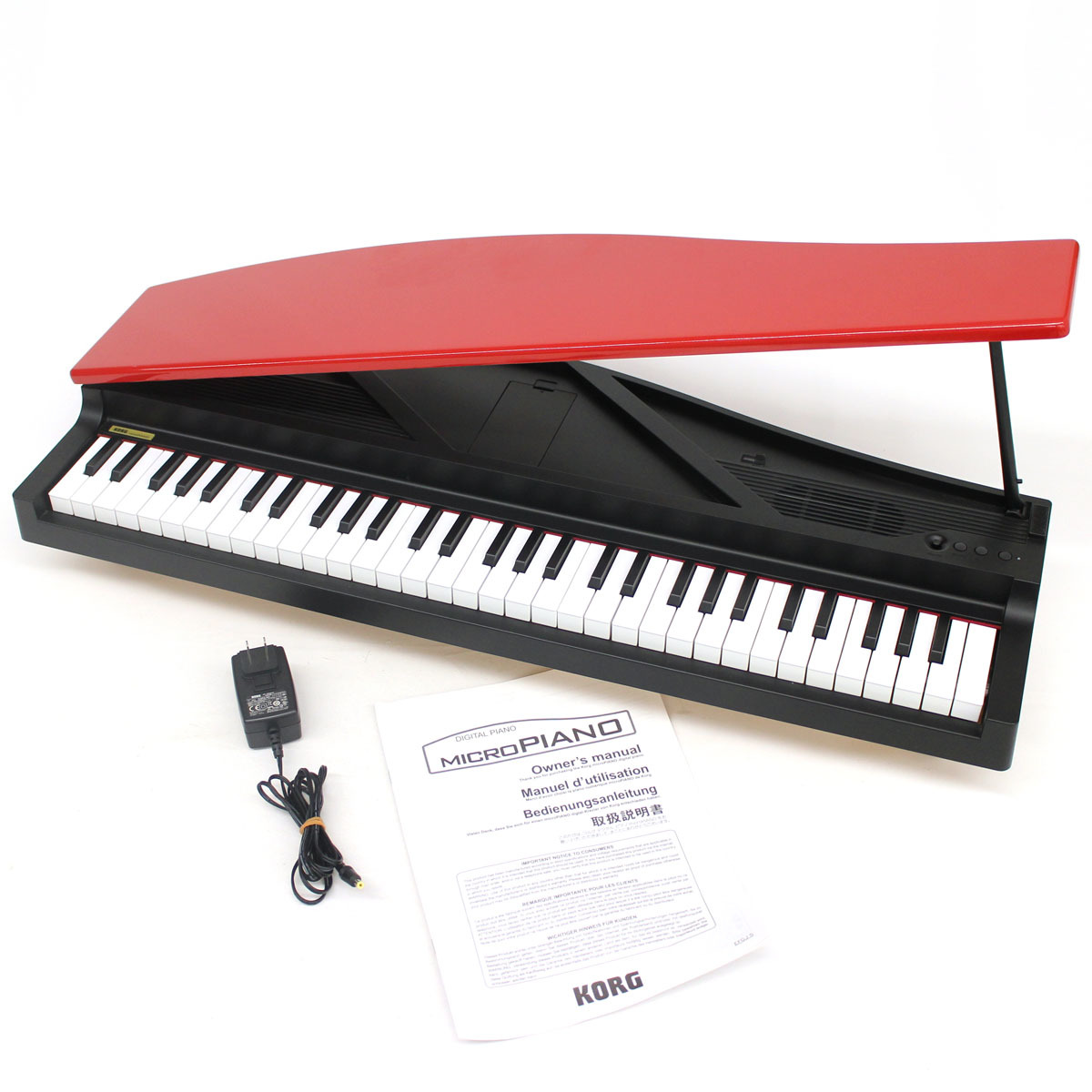 送料780円 KORG コルグ MICROPIANO マイクロピアノ ミニ鍵盤61鍵 red /赤/レッド 電子ピアノ 2016年製(コルグ