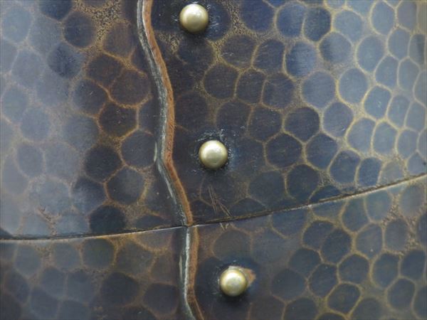 ◇◇玉川堂 鎚目 鋲打 茶筒 銅製 鎚起銅器 煎茶道具 共箱付 良品◇◇