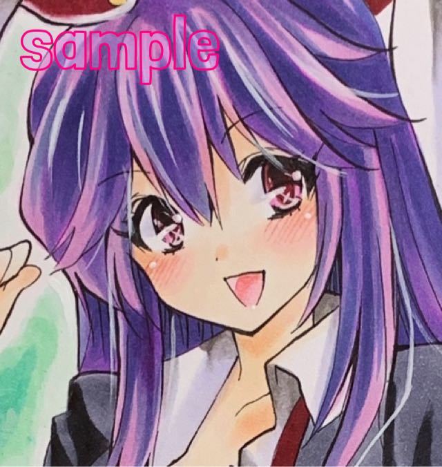 同人 手描きイラスト 東方Project 鈴仙・優曇華院・イナバ うどんげ 中色紙