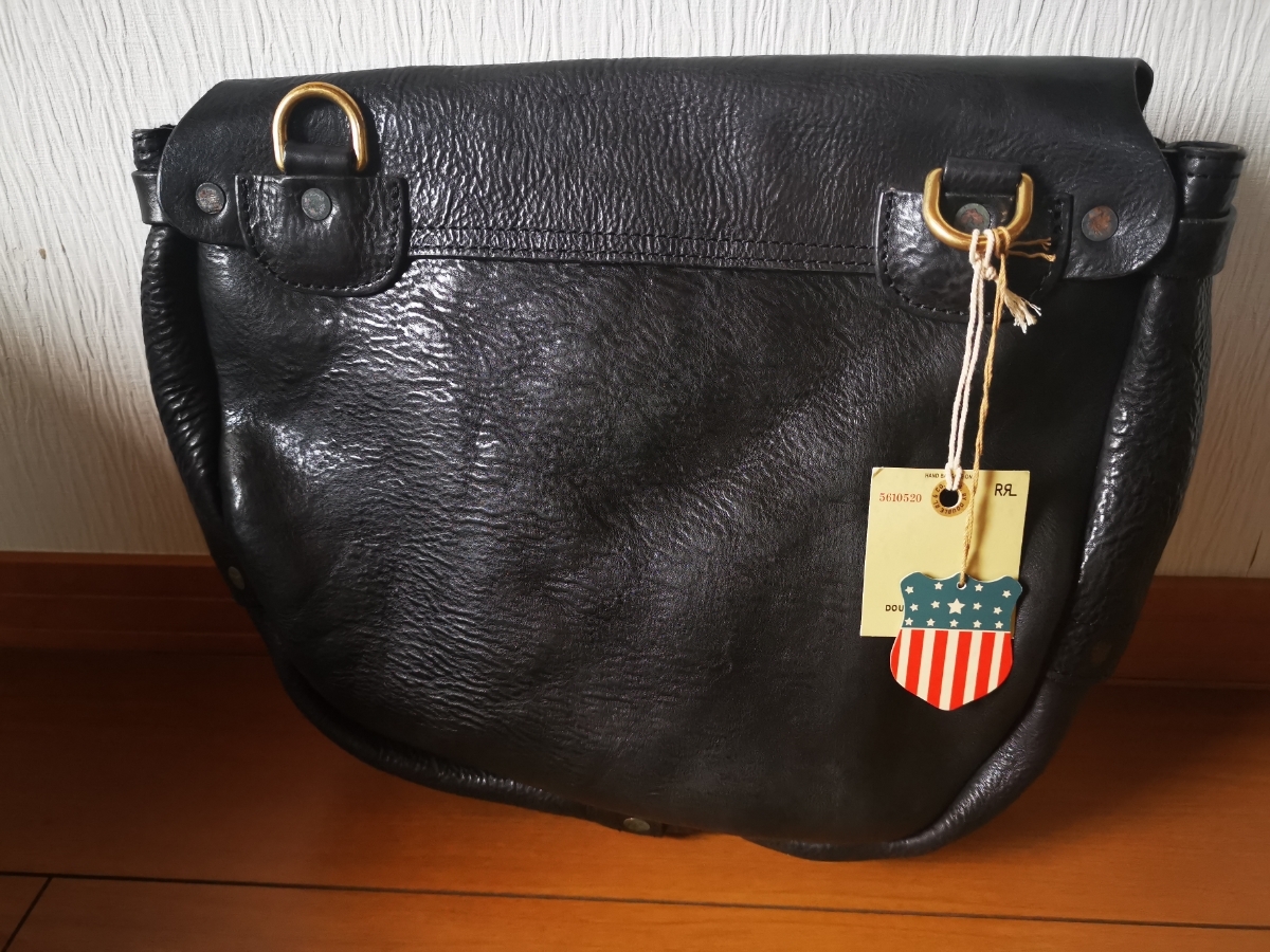1円スタート！！】RRL オールレザー メッセンジャーバッグ コンチョ