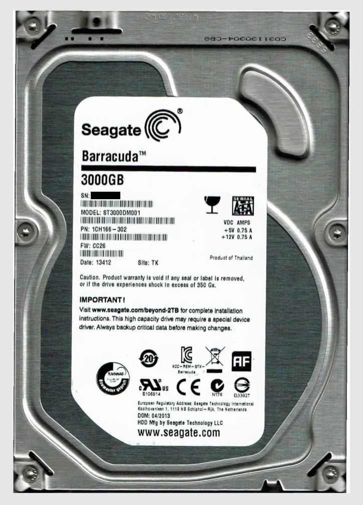 Seagate ハードディスク 3ＴＢ ST3000DM001