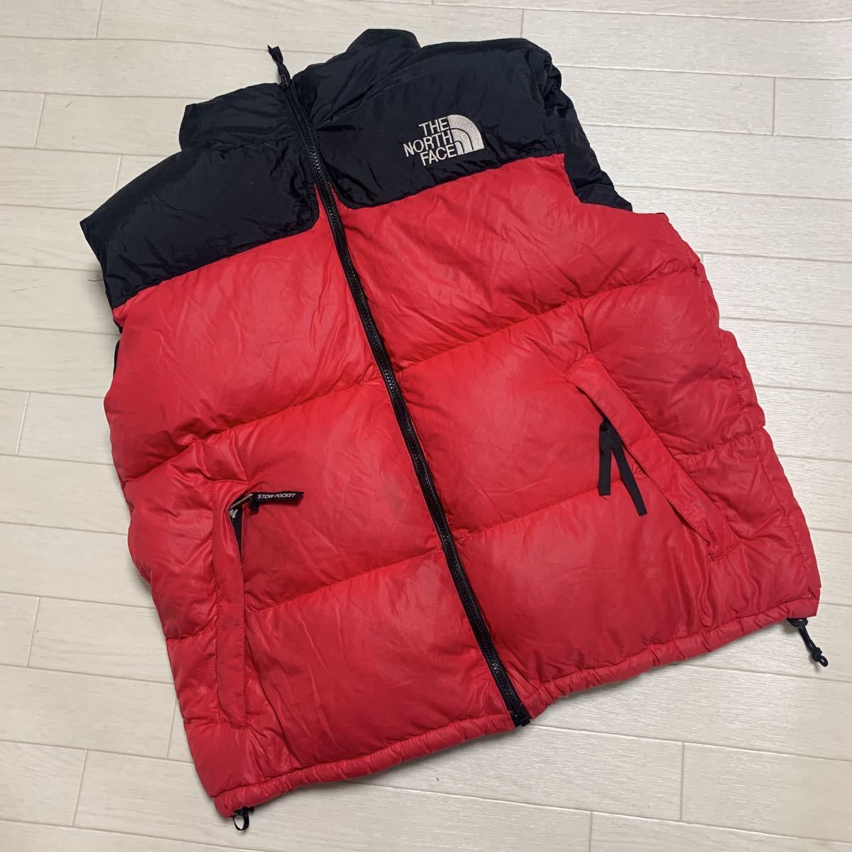 限定SALE，新品 455 THE NORTH FACE ザノースフェイス メンズ ダウンベスト ダウンジャケット サイズＬ アウター 上着 ブラック レッド ロゴ刺繍(ベスト)｜売買されたオークション情報、yahooの商品情報をアーカ 男性用