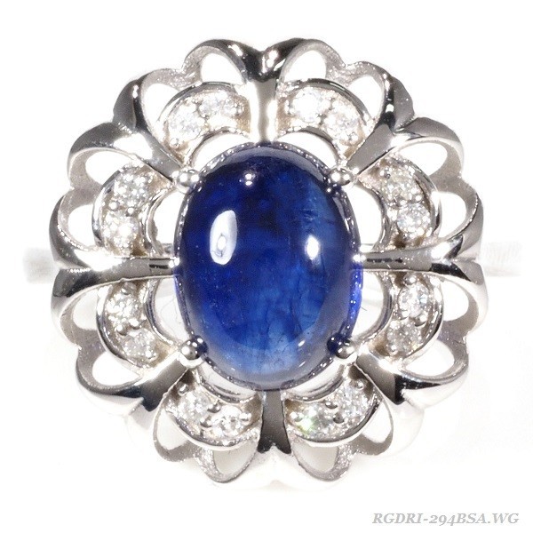 新作，定番人気 極上 定価70万 天然 サファイア ダイヤモンド リング 指輪 繊細デザイン 上位品質 厳選 3点限定 K18WG/3.91ct 刻印有 18金 G2(ホワイトゴールド台)｜売買されたオークション情報、yahooの商品情報を ゴールド台