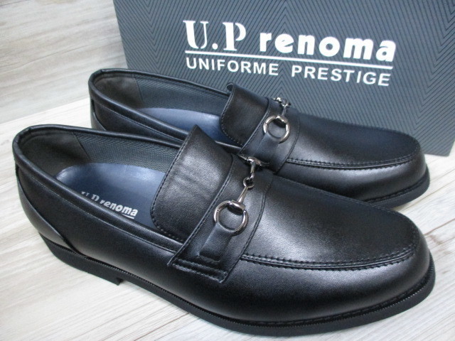 新品★U.P renoma 26.5㎝ ゆったり幅広 スタイリッシュ ユーピーレノマ メンズ ビジネス シューズ 靴/マドラス 黒 ブラック 黒色 未使用 ⑬