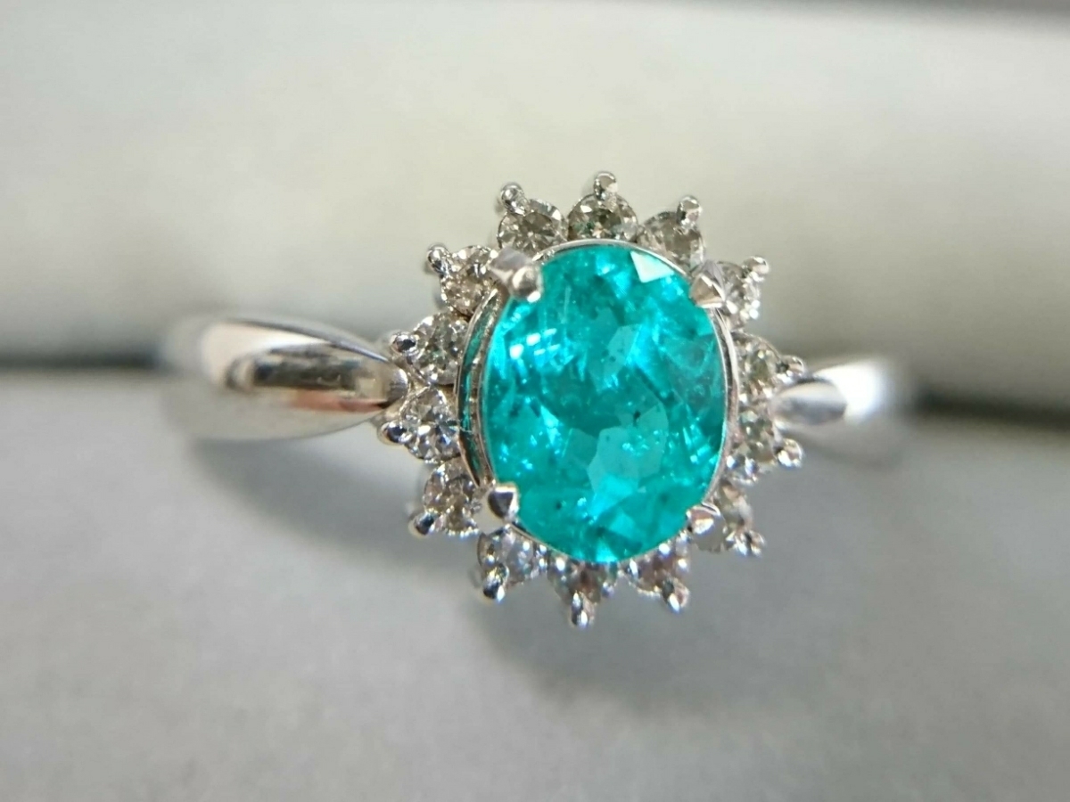 ☆K&Yジュエリー工房☆リング 天然パライバトルマリン0.76ct.(ブラジル 