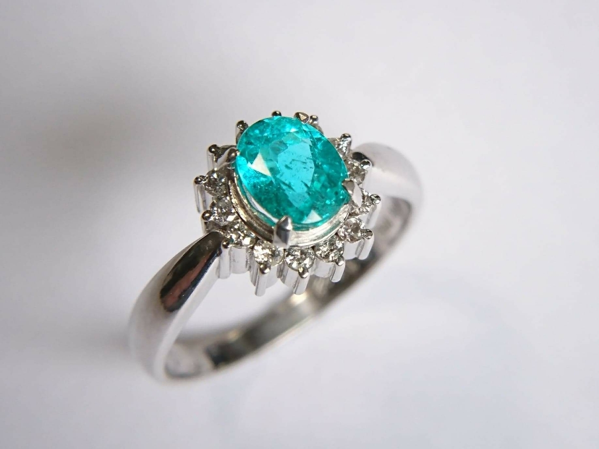☆K&Yジュエリー工房☆リング 天然パライバトルマリン0.76ct.(ブラジル 