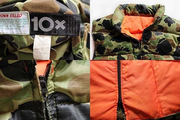 ☆70s USA製 10x ダックハンターカモ×蛍光オレンジ リバーシブル