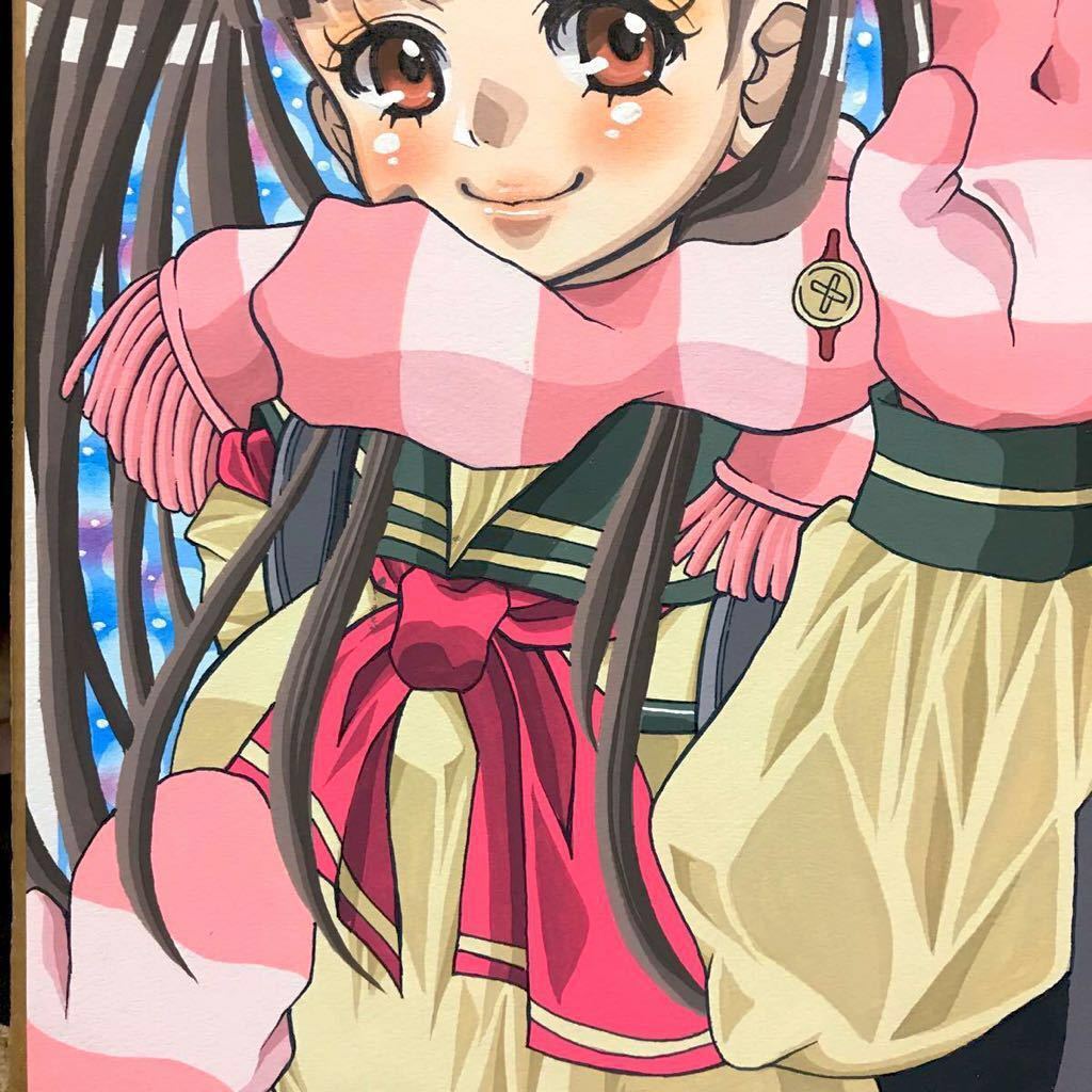 同人手描きイラスト オリジナル 創作 セーラー服 冬服 女の子 登校中イメージ ツインテ サイズ 手描きイラスト 売買されたオークション情報 Yahooの商品情報をアーカイブ公開 オークファン Aucfan Com