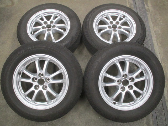 中古美品！純正風 社外品アルミ 195/65R15 バリ山 プリウス ◇946 ☆送料無料☆ バリ山!! トヨタ 純正 プリウス 等 15インチ アルミ