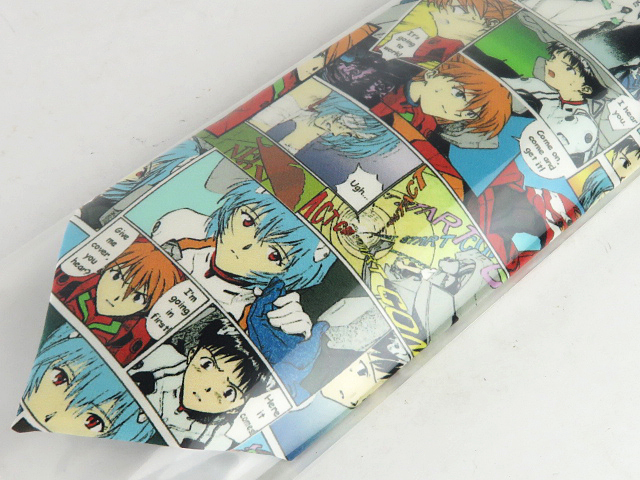 1円～ ガイナックス エヴァンゲリオン コミック柄 ネクタイ 未使用品 