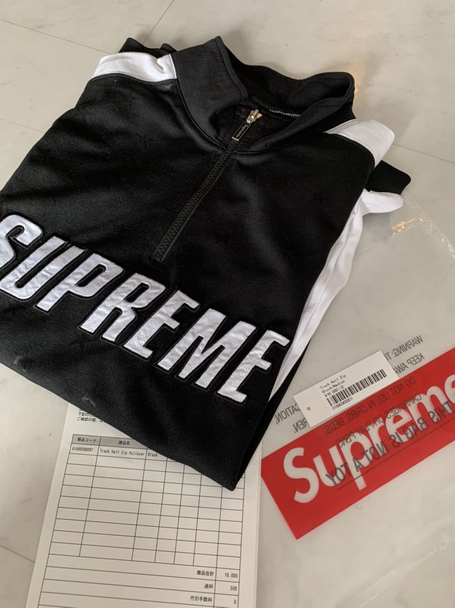 2019AW SUPREME 2018AW Track Half Zip Pullover 黒 M 国内オンライン美品 付属品あり シュプリーム