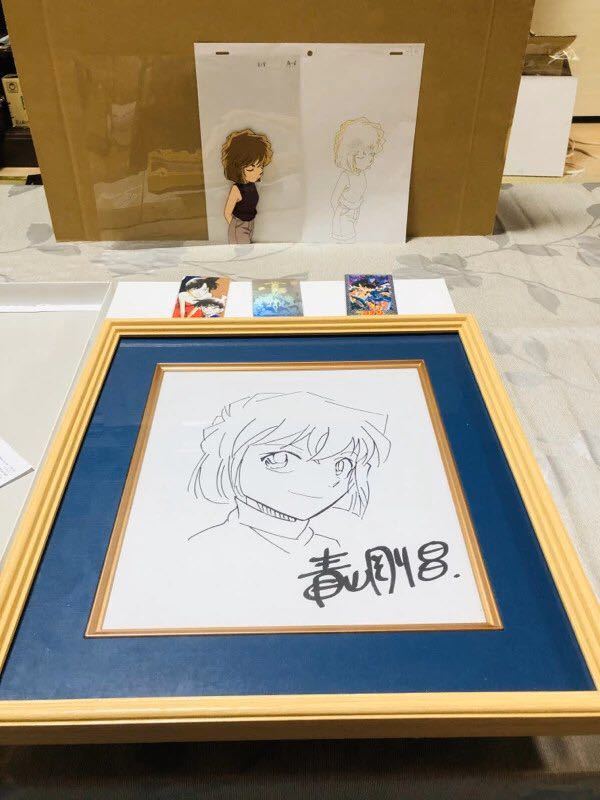 名探偵コナン 青山剛昌 灰原哀 直筆サイン色紙・額装付き◇非売品