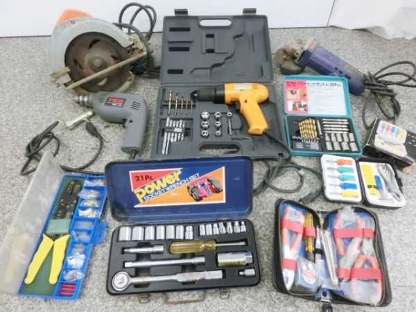大人気，人気セール 1円 工具9セット 電動工具 ソケット ビット ドリル ジスクグラインダー 丸ノコ 他 まとめて(電動工具セット)｜売買されたオークション情報、yahooの商品情報をアーカイブ公開 - オークファン 電動工具セット