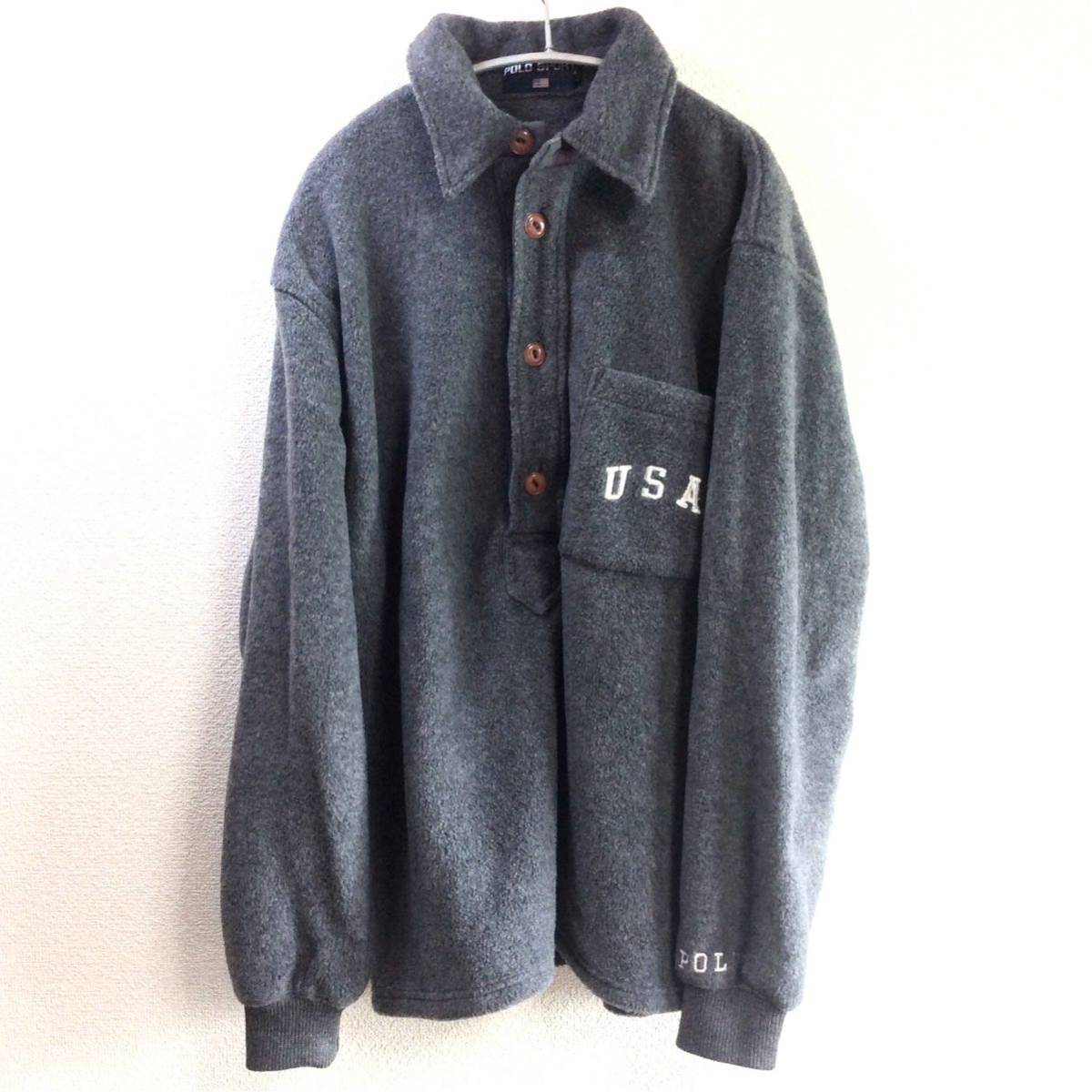 美品！希少 90s ヴィンテージ POLO SPORT ポロスポーツ フリースシャツ 