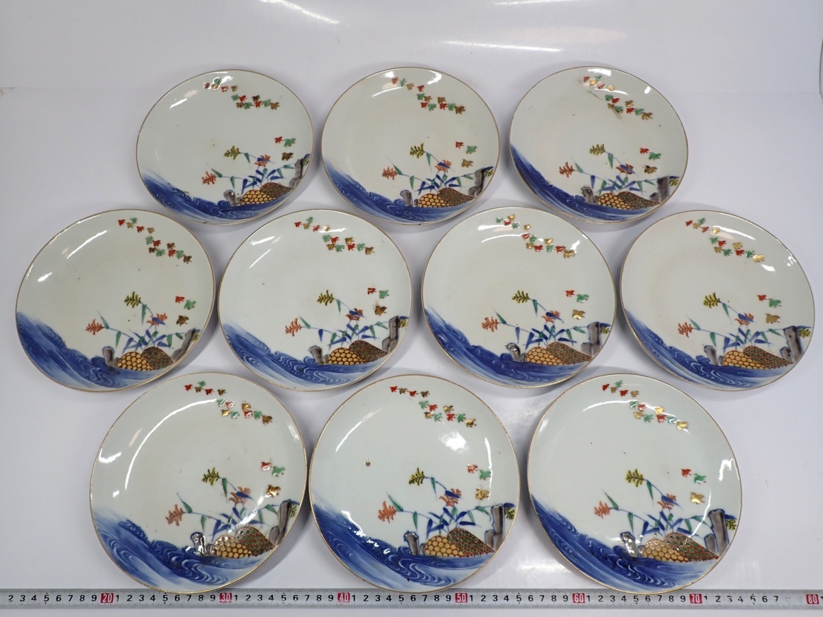古伊万里 染錦古伊万里 | 深皿 染錦 明治時代 美濃焼 20.5