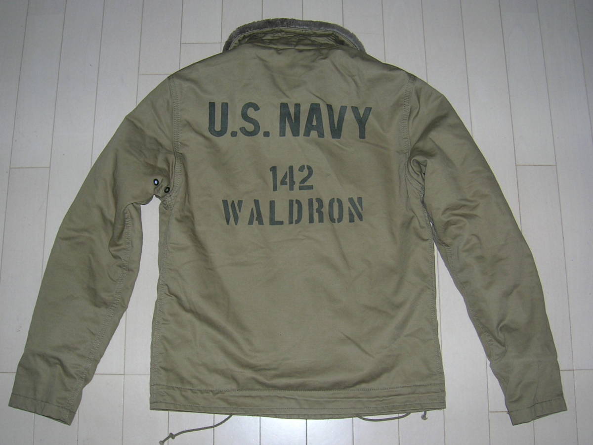希少！上野商会AVIREXアヴィレックス 刺繍ワッペンU.S.NAVY N-1フライトジャケット(M)