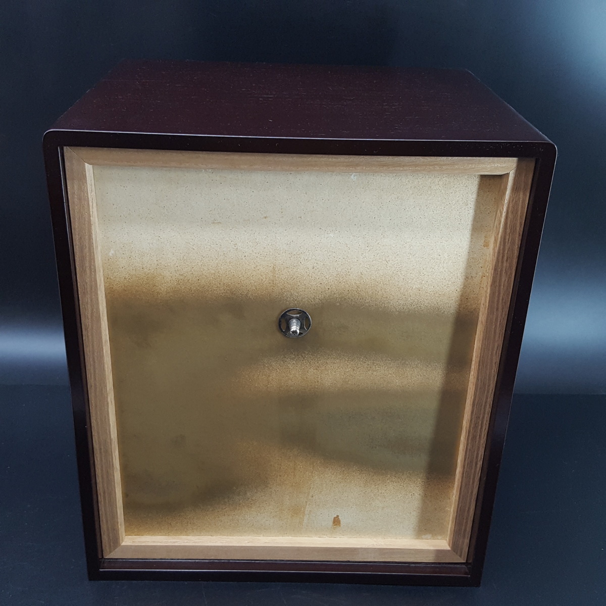 【宝蔵】茶道具 上美品 『七宝透かし茶棚』 濃茶木目 28×33×38cm