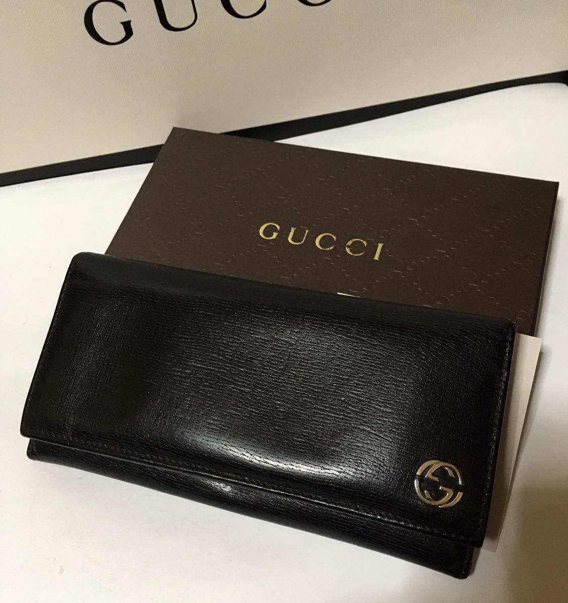長財布 GUCCI 二つ折り グッチ 超良品！ 財布 インターロッキングGG