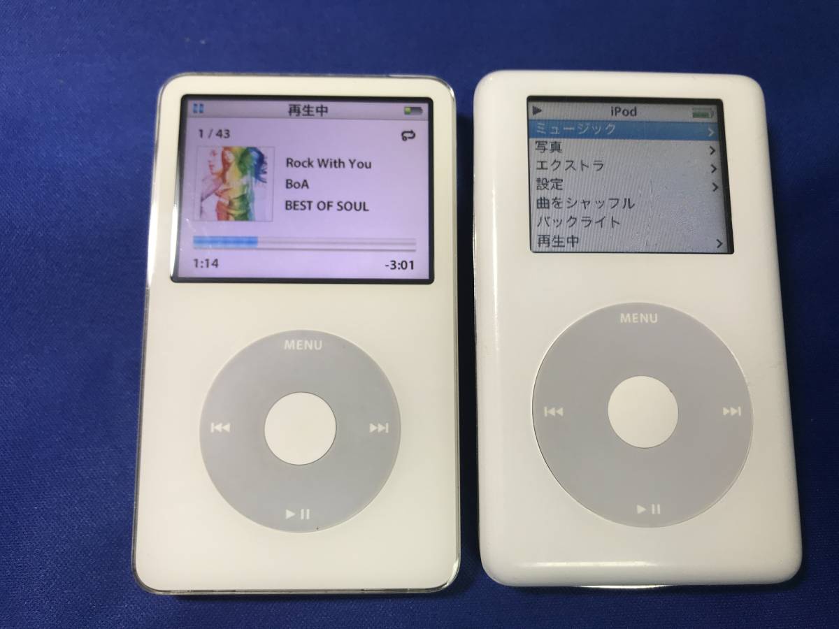 レア美品 iPod classic 第5世代 30GB箱付 新品電池MA444J iPod Apple - Classic ma664 ma444 (ma446 30gb 5.5 Generation 30GB